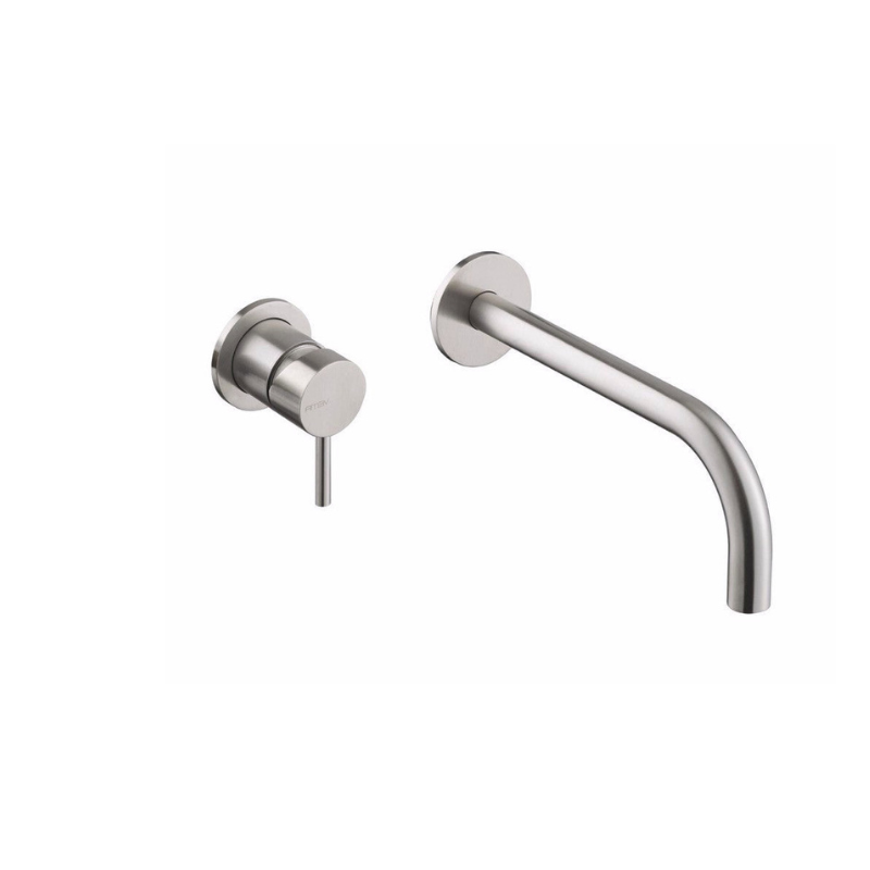 Vema Tiber Wall Mounted Basin Mixer Tap - Stainless Steel