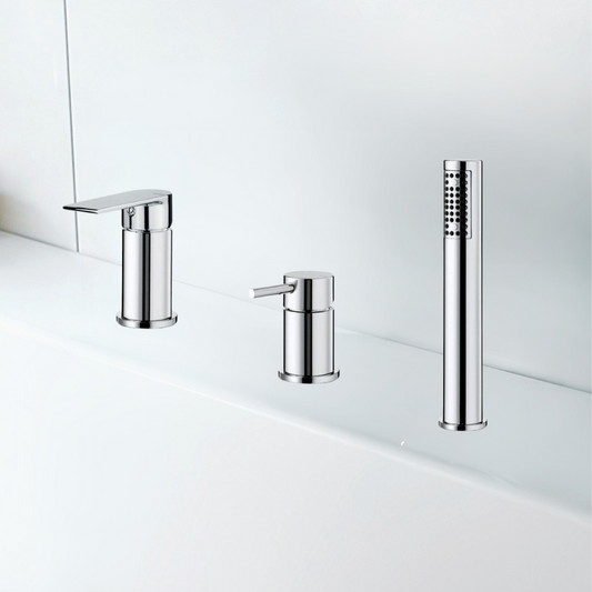 vema timea 3 hole deck mounted bath shower mixer chrome, Vema, Chrome Bath Shower Mixer Taps, Bath Taps, Taps, 1