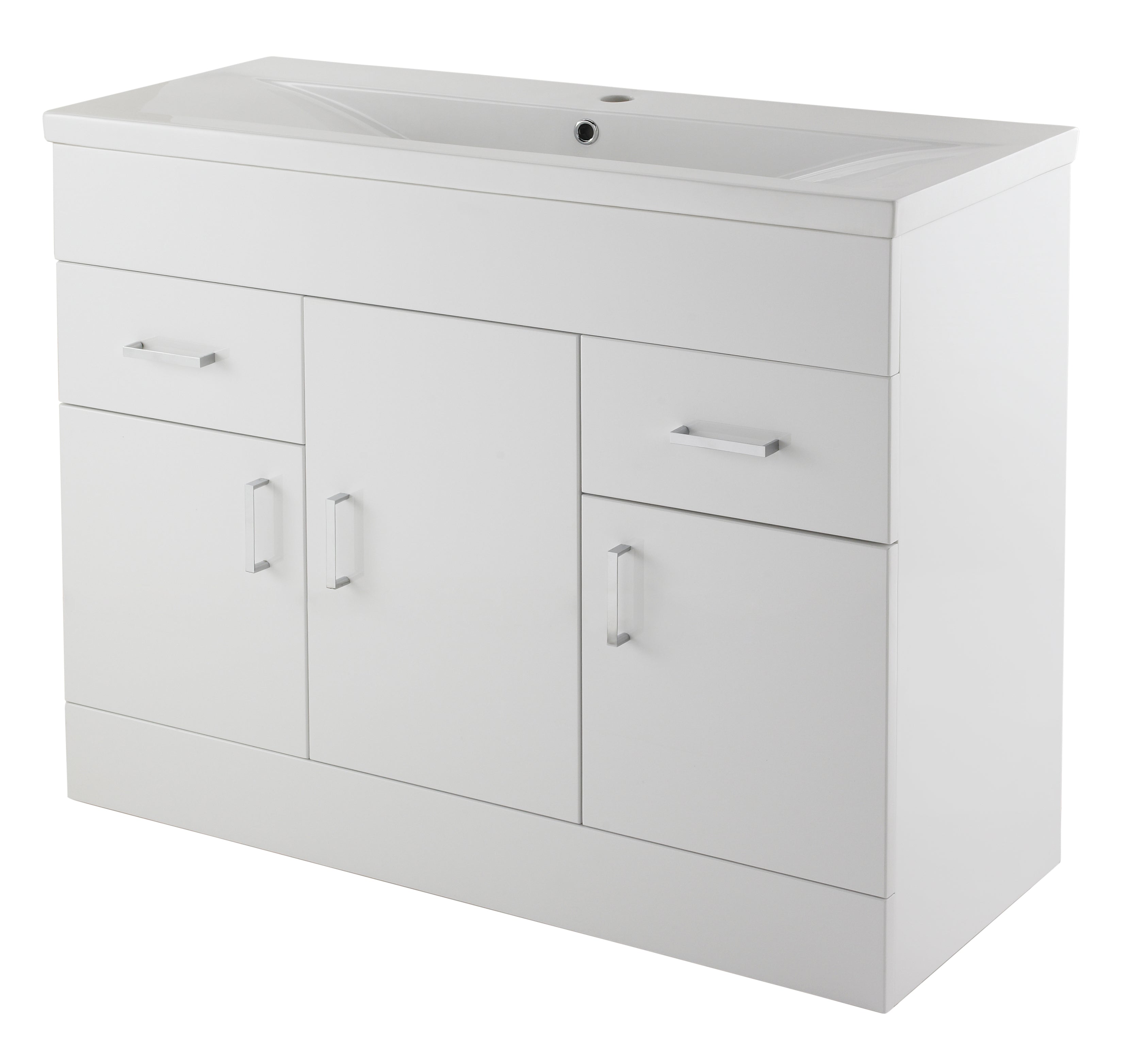 Nuie Eden 1000mm Floor Standing Cabinet & Mid Edge Basin