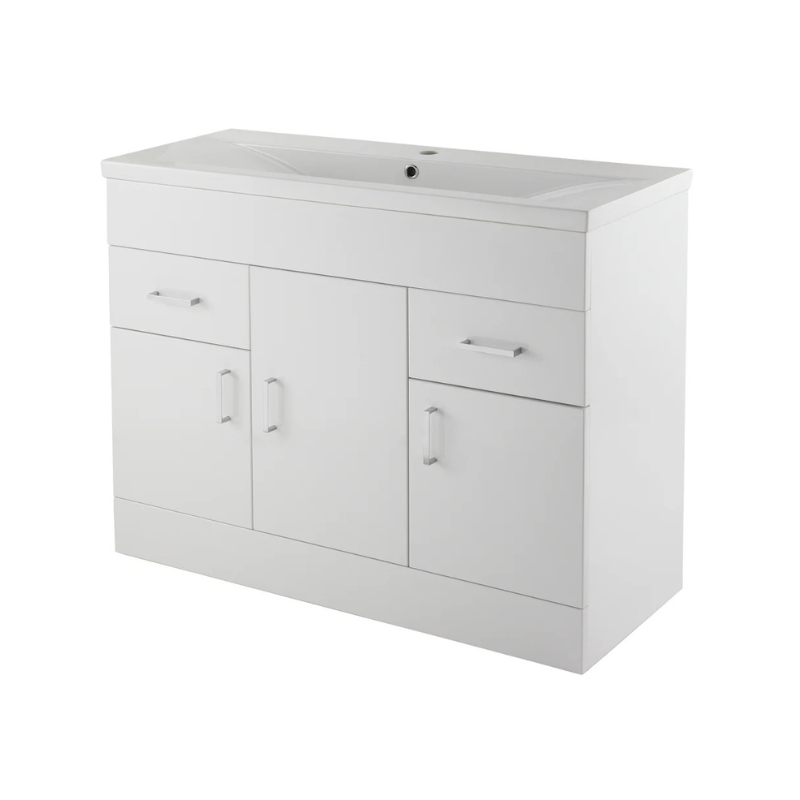 Nuie Eden 1000mm Floor Standing Cabinet & Mid Edge Basin