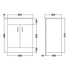 nuie 600mm floor standing cabinet minimalist basinvtmw600, Nuie, Sink Vanity Unit, Basin Unit, 4