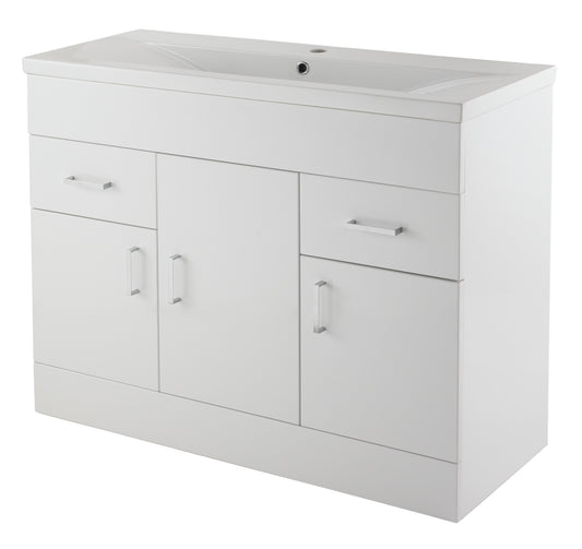 Nuie Eden 1000mm Floor Standing Cabinet & Mid-Edge Basin