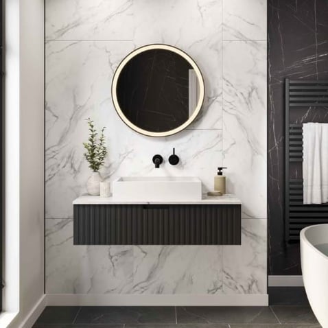 Multipanel Crystal Marble Tile Effect Shower Panel