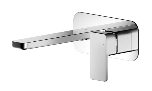 Nuie Wall Mounted 2 Tap Hole Basin Mixer With Plate