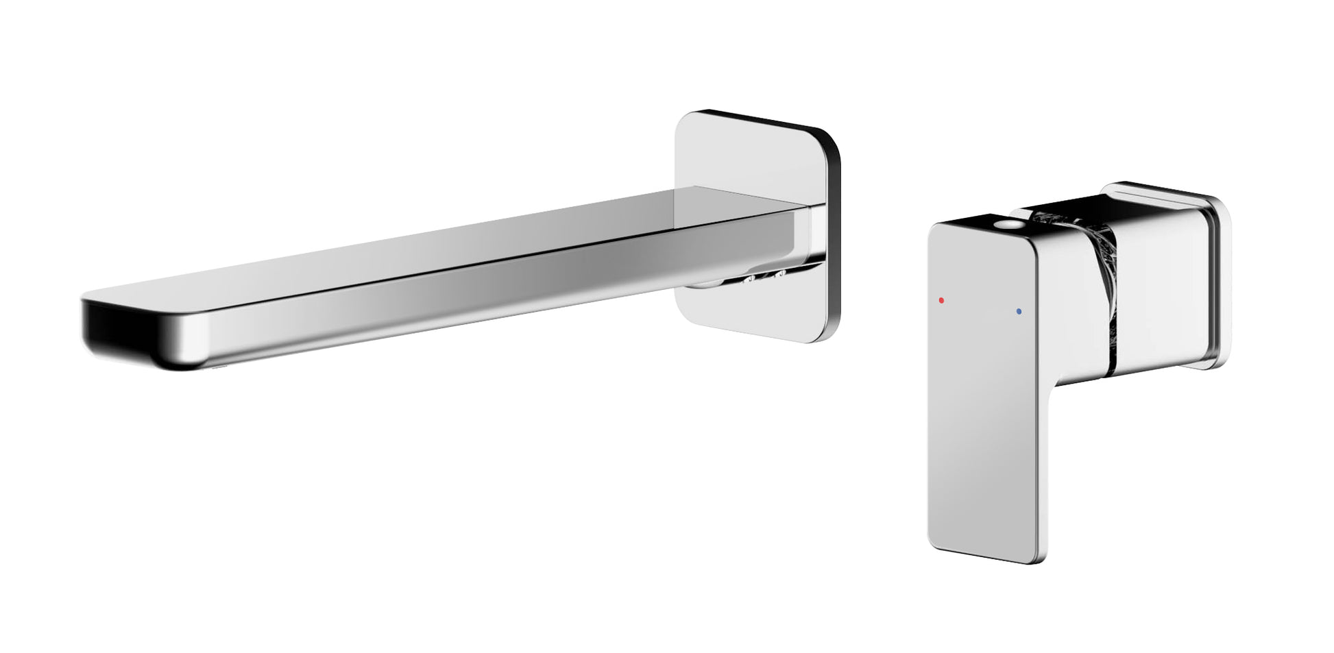 Nuie Wall Mounted 2 Tap Hole Basin Mixer