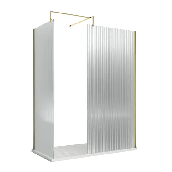 Nuie 900x1850 Fluted Wetroom Screen Inc' BAR