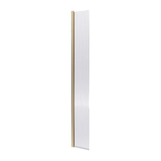 nuie 300mm fluted hinged flipper screenwrfl18530bbhc, Nuie, brushed brass, Shower Enclosures, Wetroom Screens, 1