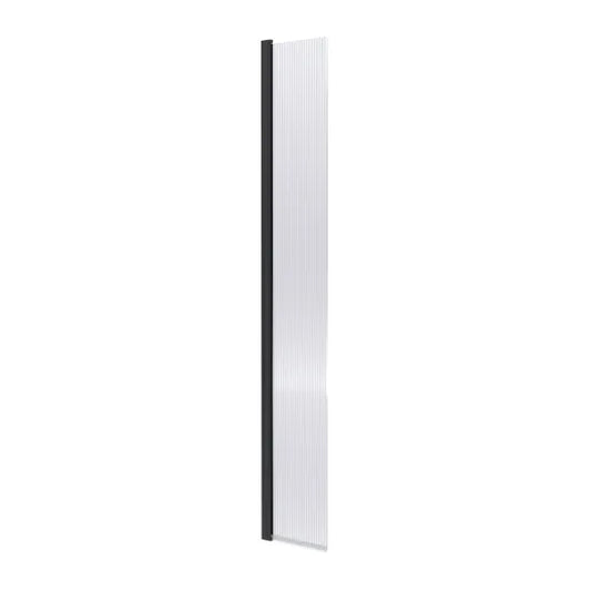 nuie 300mm fluted hinged flipper screenwrfl18530bphc, Nuie, black, Shower Enclosures, Wetroom Screens, 1