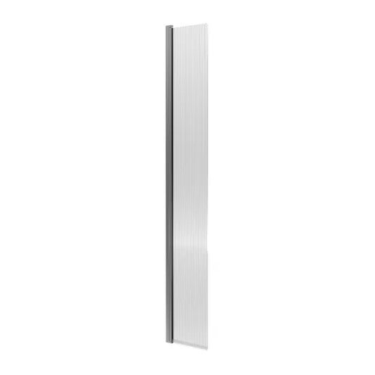 nuie 1850 x 300 x 8mm fluted hinged screenwrfl18530gmhc, Nuie, brushed pewter, Shower Enclosures, Wetroom Screens, 1