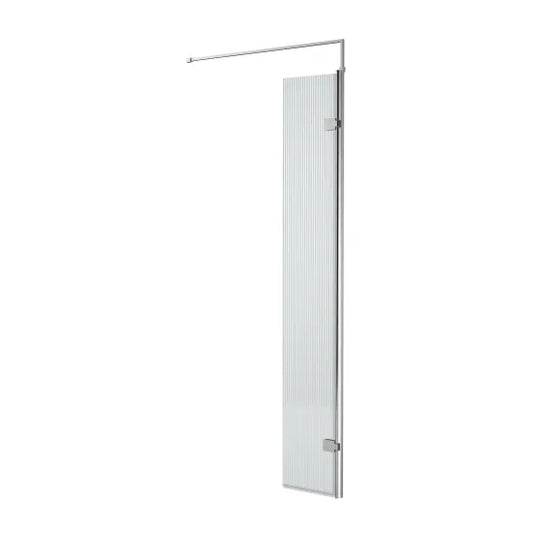 nuie 300mm fluted hinged screen with support barwrfl18530h, Nuie, chrome, Shower Enclosures, Wetroom Screens, 1