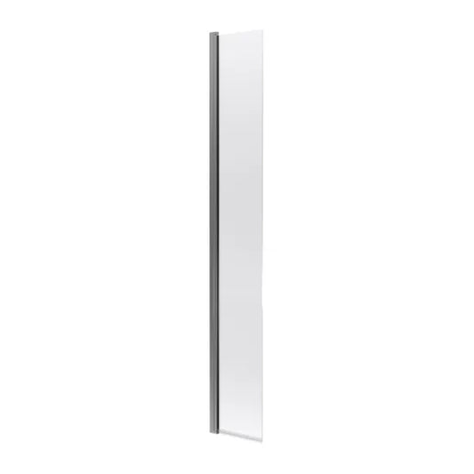 nuie 1850 x 300 x 8mm hinged return screenwrs030gmhc, Nuie, brushed pewter, Shower Enclosures, Wetroom Screens, 1