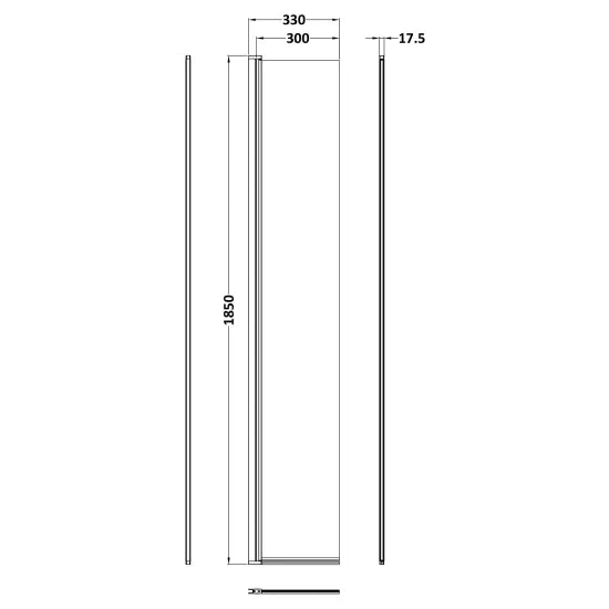 Nuie 1850 x 300 x 8mm Hinged Return Screen