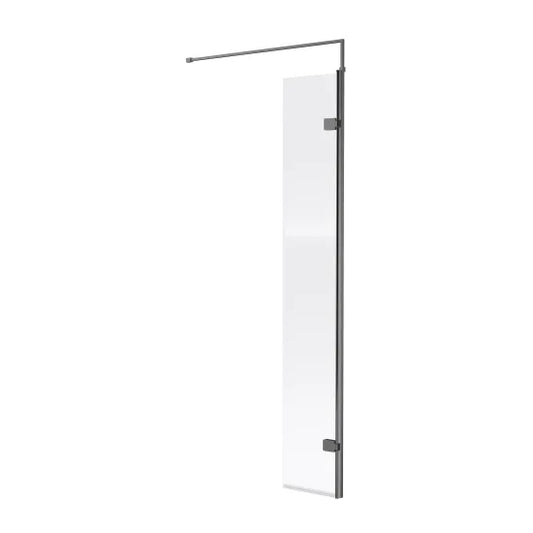 nuie 300x1850mm wetroom swing screenwrs030hgm, Nuie, brushed pewter, Shower Enclosures, Wetroom Screens, 1