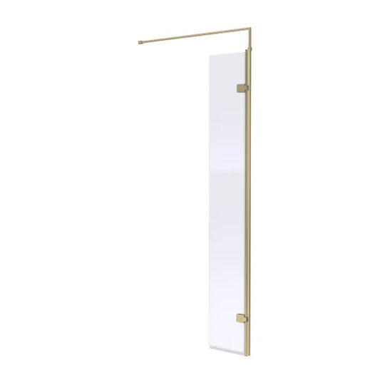 nuie 300mm wetroom swing screenwrscbb030h, Nuie, brushed brass, Shower Enclosures, Wetroom Screens, 1