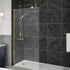 nuie 1100mm wetroom screen with support barwrscbb011, Nuie, brushed brass, Shower Enclosures, Wetroom Screens, 1