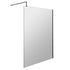 nuie 1200mm wetroom screen with support barwrscbp12, Nuie, black, Shower Enclosures, Wetroom Screens, 1