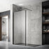 nuie 1000mm wetroom screen with support barwrscbp10, Nuie, black, Shower Enclosures, Wetroom Screens, 2