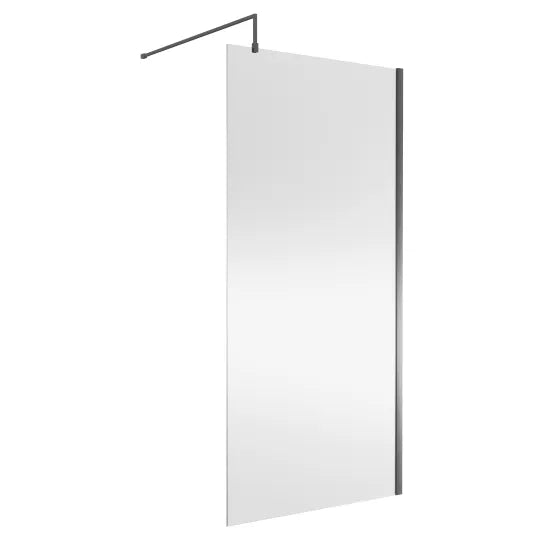 Nuie Wetroom Screen 1100x1850x8mm - Brushed Pewter