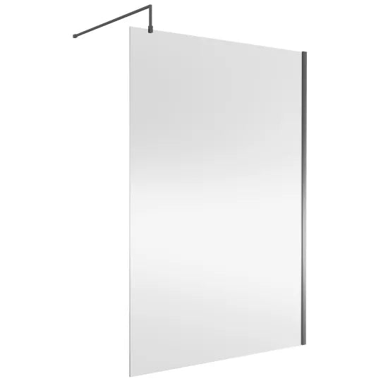 Nuie Wetroom Screen 1400x1850x8mm - Brushed Pewter