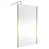 nuie 1400mm outer framed wetroom screen with support barwrscobb14, Nuie, brushed brass, Shower Enclosures, Wetroom Screens, 1