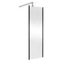 nuie 700mm outer framed wetroom screen with support barwrscobp70, Nuie, black, Shower Enclosures, Wetroom Screens, 1