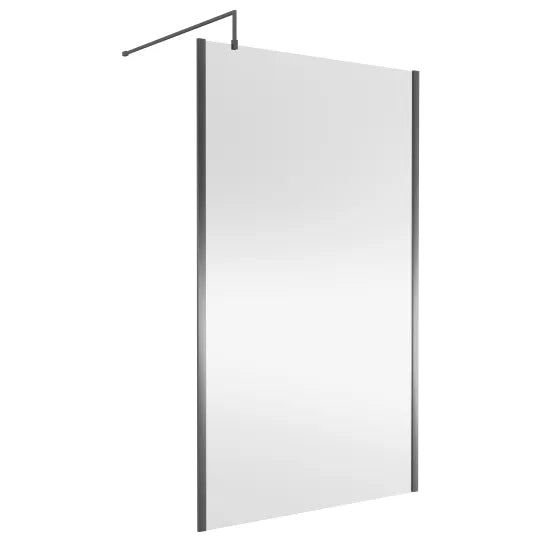 Nuie 1200mm Wetroom Screen Outer Frame 1850x8mm - Brushed Pewter