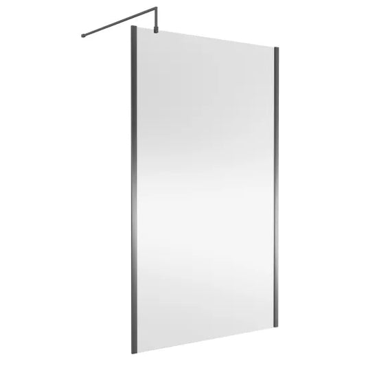 Nuie 1400mm Wetroom Screen Outer Frame 1850x8mm - Brushed Pewter