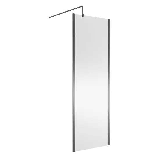 Nuie 760mm Wetroom Screen Outer Frame 1850x8mm - Brushed Pewter