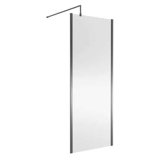 Nuie 800mm Wetroom Screen Outer Frame 1850x8mm - Brushed Pewter