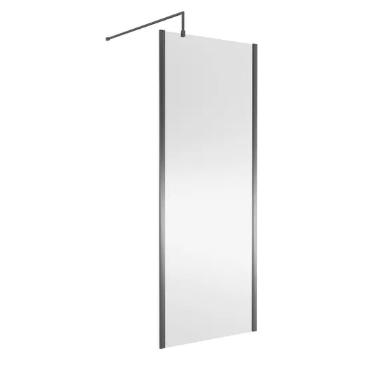 Nuie 900 Wetroom Screen Outer Frame 1850x8mm - Brushed Pewter