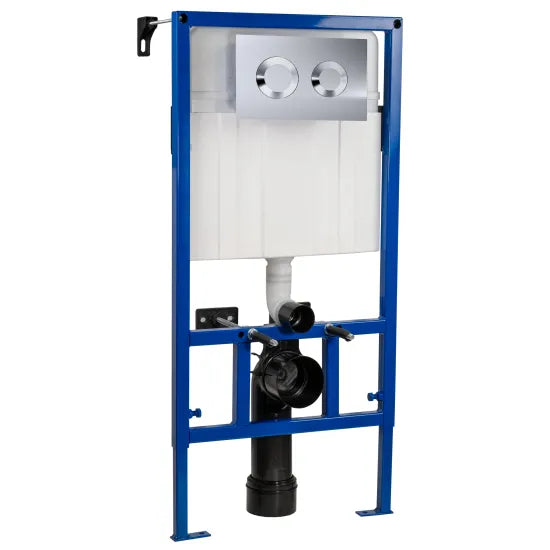 Nuie Dual Flush Concealed Cistern Frame with Round Plate