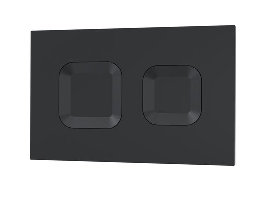 Nuie Square Dual Flush Push Button Black