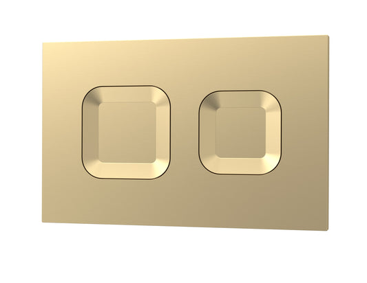 Nuie Square Dual Flush Push Button Brass