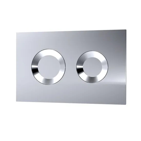 Nuie Round Dual Flush Concealed Cistern Wall Hung Frame Push Button - Chrome