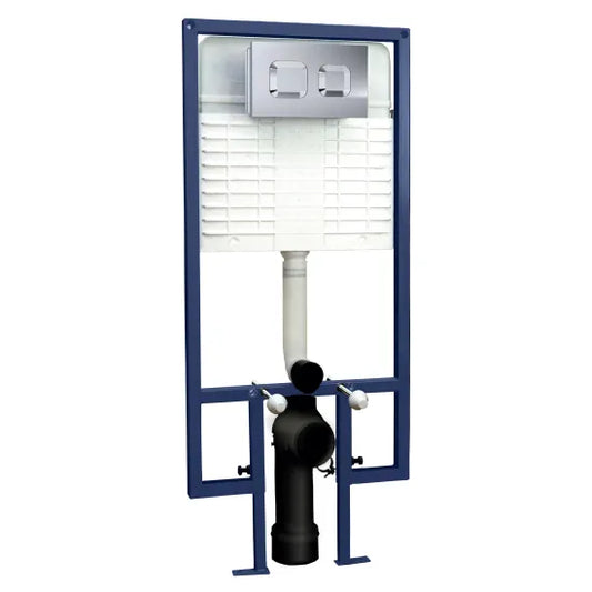 Nuie Square Dual Flush Concealed Cistern Wall Hung Frame Push Button