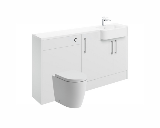 Zaira 1542mm Basin  WC & 1 Door Unit Pack (RH) - White Gloss