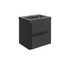 zane 605mm wall hung basin unit black basin matt black, Alessio, Wall Hung Vanity Unit, 5