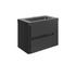zane 805mm wall hung basin unit black basin matt black glass, Alessio, Wall Hung Vanity Unit, 6