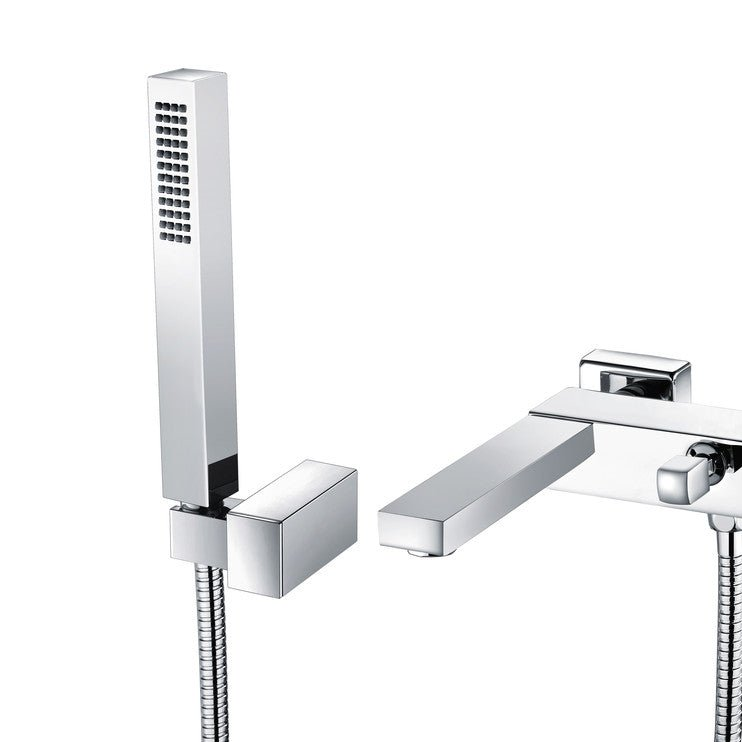 Zara Wall Mounted Chrome Bath Shower Mixer Tap with Shower Kit