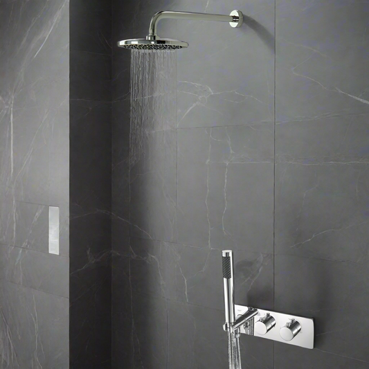zeno round shower pack twin two outlet with handset abs overhead shower, Alessio, Mixer Showers, Shower Valves, Showers, 1