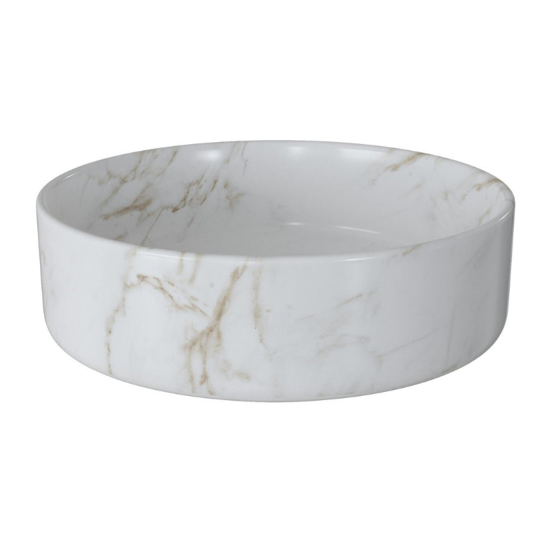 Zeta Marble Effect Ceramic Basin & Waste 355mm