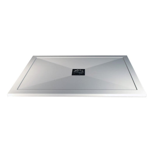 25mm ultra slim 1200mm x 700mm rectangular tray waste, Alessio, white, Rectangular Trays, Shower Trays, 1