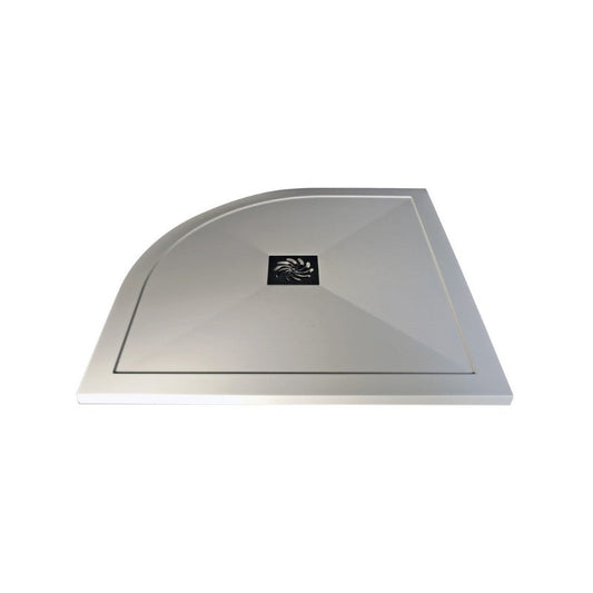 25mm ultra slim 900mm x 900mm quadrant tray waste, Alessio, white, Quadrant Trays, Shower Trays, 1