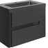 zane 805mm wall hung basin unit black basin matt black glass, Alessio, Wall Hung Vanity Unit, 2