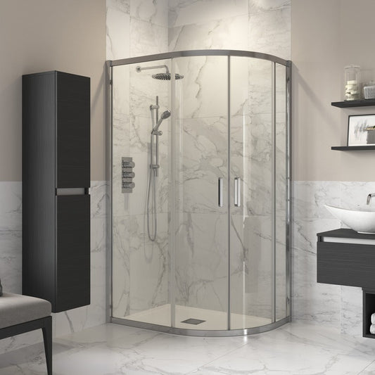 rosa 1200x900mm 2 door offset quadrant shower enclosure 8mm glass, Alessio, chrome, Offset Quadrant Shower Enclosures, Shower Enclosures, 1
