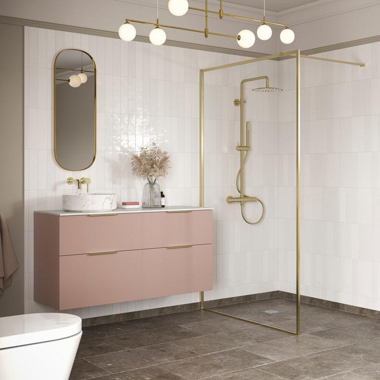valente 815mm wall hung 2 drawer basin unit basin matt antique rose, Alessio, Wall Hung Vanity Unit, 4