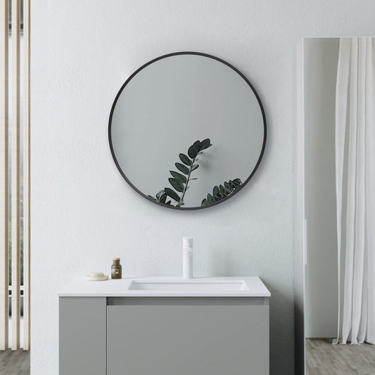 arto 500mm round mirror matt black, Alessio, Mirrors, Round Mirrors, Standard Bathroom Mirrors, 1