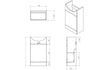 benito 450mm basin unit basin white gloss, Alessio, Sink Vanity Unit, Basin Unit, 4