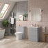 bianca 610mm 2 drawer floor unit basin grey gloss, Alessio, Sink Vanity Unit, Basin Unit, 4