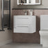 vito 610mm wall hung 2 drawer basin unit basin white gloss, Alessio, Wall Hung Vanity Unit, 1